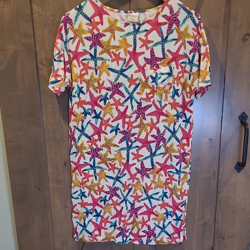 Soma Starfish Patterned Nightshirt S